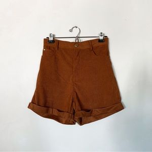 Romwe • Corduroy High Waisted Shorts